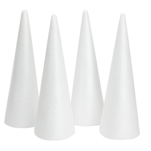 Juvale 4 Pack Foam Cones for DIY Crafts, Christmas Gnomes, Holiday Party Decor, White, 13.5x5.5 in - image 1 of 4