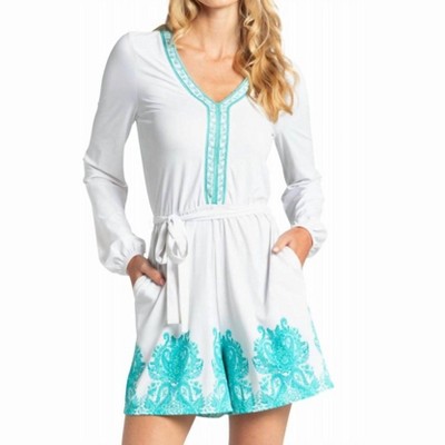 Women's Embroidered Tie Romper - Cabana Life