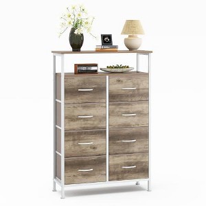 TUYOHW 8-Drawer Tall Dresser with Open Shelf,Fabric Chest Organizer with Metal Frame,Wood Top,Vertical Storage Tower for Bedroom,Closet,Entryway - 1 of 1