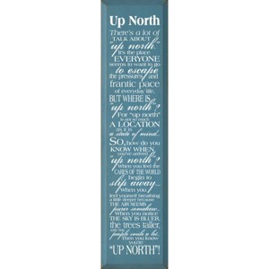 Slickblue Up North Wood Wall Sign – Rustic Quote for Cabin, Lake House, or Retreat Decor – 9x36 Inches, Color Options - 1 of 3