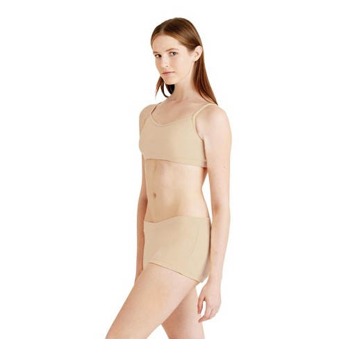 Capezio Seamless Clear Back Bra - Large - Nude