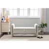 33.5"/53.1" Bedroom End Bench, Modern Velvet/Teddy Fabric Upholstered Shoe Bench 4A - ModernLuxe - 4 of 4