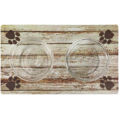 Drymate Distressed Wood Tan Pet Feeding Placemat 12" x 20"