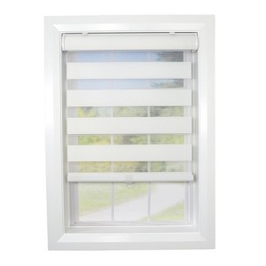 Versailles Cordless Zebra Privacy Room Darkening Shade for Windows Eggshell - 1 of 4