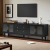 Retro Design TV Stand with Fluted Glass Doors for TVs Up to 78'', Media Console with 2 Drawers and Cabinets, Elegant Entertainment Center - 2 of 4