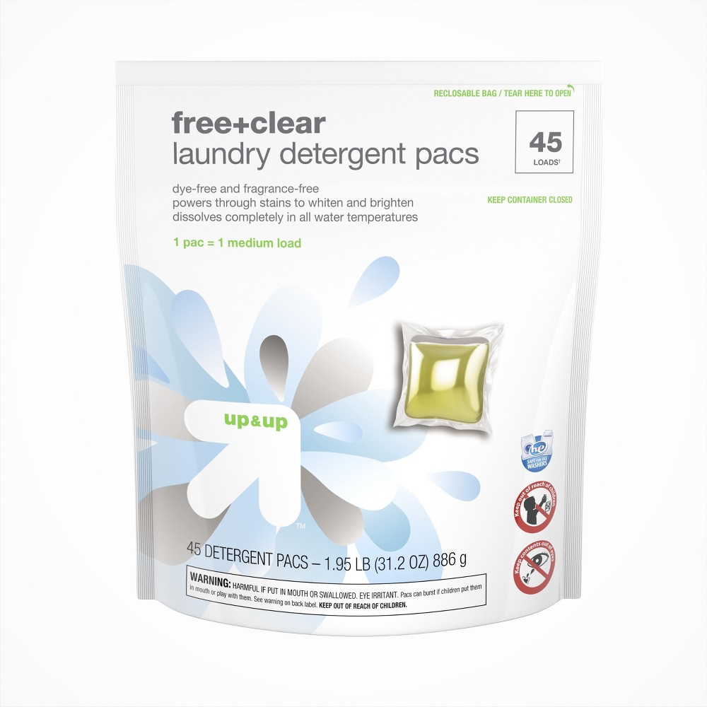 Free & Clear Single Dose Laundry Detergent Pacs 35 ct - up & up