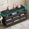 Vipbear modern 9-drawer dressing table - with storage cabinet and LED light, wide drawer cabinet and charging station, living room storage cabinet - 3 of 4