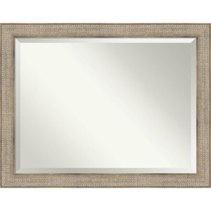 Amanti Art 46"x36" Beveled Trellis Silver Wood Wall Mirror: Modern Rectangular Design, No Assembly Required - 1 of 4