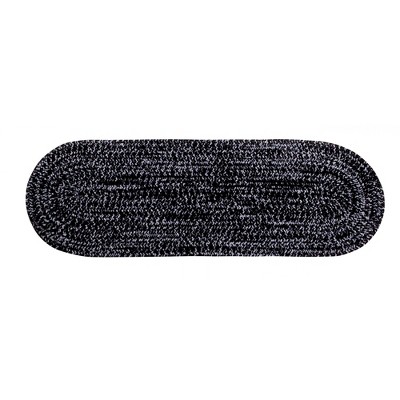 24" x 108" Chenille Tweed Collection Black & Gray Reversible Indoor Area Utility Runner Rug - Better Trends