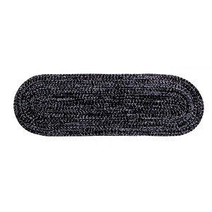 24" x 108" Chenille Tweed Collection Black & Gray Reversible Indoor Area Utility Runner Rug - Better Trends - 1 of 4