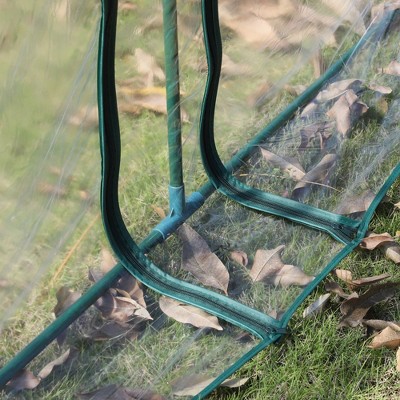 Outsunny Clear PVC Metal Tunnel Greenhouse with Zippered Doors