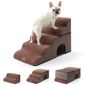 Wide Dog Stairs with Tunnel / 5-Step Foam Pet Ramp - 1 of 4