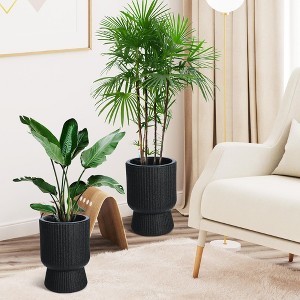 coucheta 14 Inch Self Watering Plant Pot Set of 2, Large Indoor Plant Pot with Built-in Drainage and a Water Level Monitor and Drainage Holes - 1 of 4
