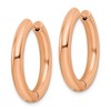 Chisel Stainless Steel Polished Rose IP-plated 4mm Hinged Hoop Earrings - 2 of 4