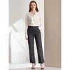 INSPIRE CHIC Women's Plaid Elastic Waist Casual Work Office Long Pants - 3 of 4