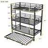 Kumasinova Metal Twin Size Triple Bunk Bed with Twin Trundle Bed, Heavy-Duty Steel Bed Frame, Full-Length Guardrails & 2 Ladders for Children - 4 of 4