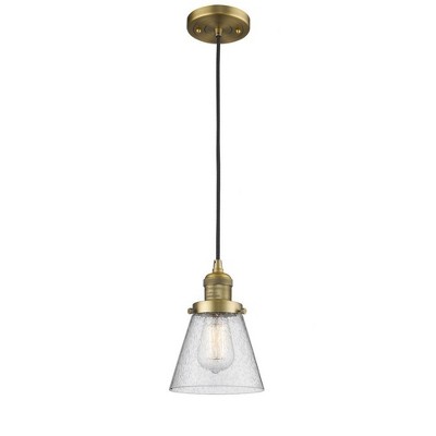 Cone - 1 Light Cord Hung Mini Pendant In Industrial Style-8 Inches Tall and 6 Inches Wide