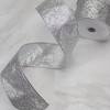 Northlight Silver Glittered Christmas Wired Craft Ribbon 2.5" x 10 Yards - image 3 of 4