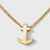 Tiny Tags 14K Gold Ion Plated Anchor Pendant Necklace - Gold - 4 of 4