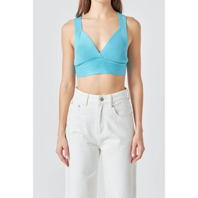 Women's Back Tie Elevated Knit Bralette - 2.7 AUGUST APPAREL