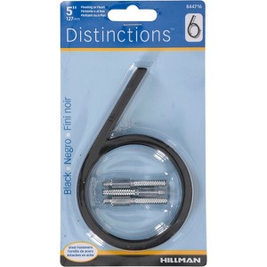 Hillman Distinctions 5 in. Black Steel Screw-On Number 6 1 pc (Case of 3) - 1 of 1