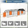 10 x 3.3 x 3.3 ft Metal Chicken Coop, Walk-In Run with Waterproof UV Cover, 3 Doors, Outdoor Poultry Cage for Hens, Ducks, Rabbits, Geese - 2 of 4