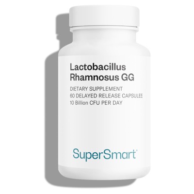 SuperSmart Lactobacillus Rhamnosus GG 10 Billion CFU per Day (LGG Probiotic with Inulin) | Non-GMO & Gluten Free - 60 Delayed Release Capsules