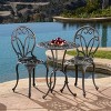 Osparple Outdoor Patio Furniture Bistro Set Aluminum Hollow Design Bar Conversation Chairs and Round Table for Garden, Backyard, Terrace - 2 of 4