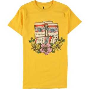 Junk Food Mens Bud Cans & Flowers Graphic T-Shirt - 1 of 2