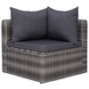 vidaXL 7 Piece Gray Poly Rattan Patio Sofa Set with Cushions, Pillows, and Coffee Table - Durable, Versatile and Comfortable Outdoor Lounge Furniture - 4 of 4