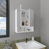 GlasFlength Decorative Wall Mirrors Wall Art Bathroom Decor Cabinet Open Storage Cabinet Mirrors for Bathroom Wall, White, 5.9"*19.7"*23.3" - 3 of 4