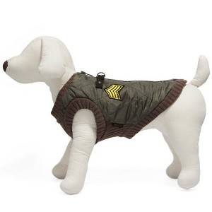 Gooby Bomber Vest for Dogs, XSmall, Brown - 1 of 1