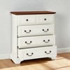 Mshliw 5 Drawer Dresser, Rustic Chest of Drawers with Oak Texture, Vintage Storage Organizer with Roman Handles for Bedroom Living Room Hallway - 3 of 4