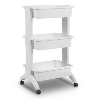 White 3-Tier Utility Rolling Storage Cart Set
