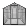 Outdoor 6x8 FT Greenhouse, Aluminum Large Walk-in Greenhouse, Polycarbonate Greenhouse with Quick Setup Structure and Roof Vent-Coolbibila - 4 of 4