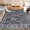 Runner for Hallway Washable Kitchen Rug Non Slip Vintage Farmhouse Soft Grey Low Pile for Living Room Bedroom Decor Nursery - 2 of 4