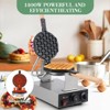 Bubble Waffle Maker 1400W Electric Egg Puff Machine - Adjustable Temp (50-300°C), 180° Rotatable Non-Stick Plates for Hong Kong Style Waffles, Silver - 3 of 4