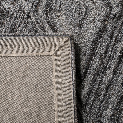 Grey and Black Diamond Pattern Hand-Tufted Wool Runner Rug