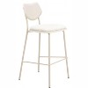 Zeal Barstools  40.9" H, Set of 4 – Light Gray Fabric & PVC Leather Seats, Powder-Coated Steel by Zuo Modern - 2 of 4