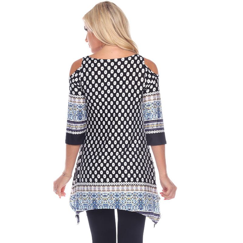 Maternity Printed Cold Shoulder Tunic - White Mark, 3 of 4