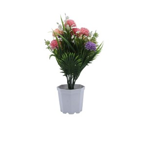 Unique Bargains Artificial Plants Carnation Flower Pot Plastic 3.74"x3.74"x12.6" 1 Pc - 1 of 4