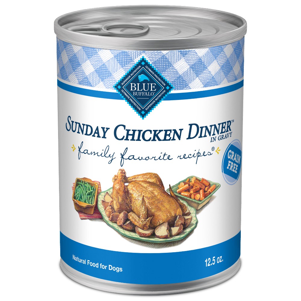 Photos - Dog Food Blue Buffalo Family Favorites Natural Adult Wet  with Sunday Chick 