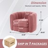 SKRAN Swivel Accent Barrel Chair, Modern Round Armchairs with Upholstered, Comfy Swivel Accent Chair for Living Room, Pink Teddy - 3 of 4