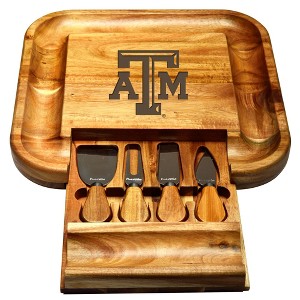 NCAA Texas A&M Aggies Large Acacia Charcuterie Board with Cheese Knives - 1 of 4