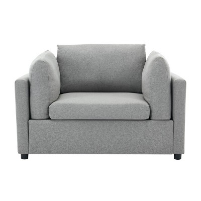NicBex Linen Oversized Accent Chair,Upholstered Living Room Chairs with Two Lumbar Support Cushions and Ottoman,Single Sofa for Living Room