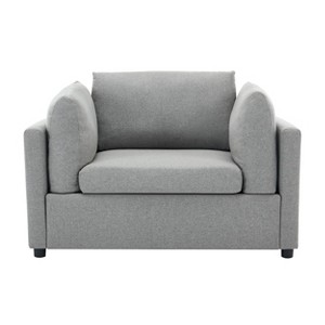 NicBex Linen Oversized Accent Chair,Upholstered Living Room Chairs with Two Lumbar Support Cushions and Ottoman,Single Sofa for Living Room - 1 of 4