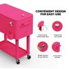 Karl Home 80 QT Pink Patio Cooler Cart with Tray - 4 of 4