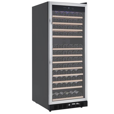 24 inch Wine Cooler Refrigerator, 155 Bottles Large Size, 41¨H-64¨H Freestanding Wine Cellar, Single Glass Door, Digital LED Touch Control