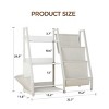 AZL1 Life Concept Kids Bookshelf Book Shelf Sling Bookcase Side Pocket Baby Toy Organizer Nursery Playroom Toddler Childrens, White, 32.7"*11.8"*28.9" - 3 of 4