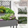 Lirago 2-Tier Gray Wooden Raised Garden Bed with Trellis and Metal Reinforcements for Vegetables or Flowers 25.5"Dx42.5"Wx55"H - 3 of 4